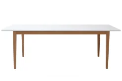 Miliboo Design-Esstisch ausziehbar Weiß Füße Holz L180-260 DELAH* Ausziehtische