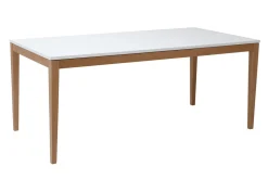 Miliboo Design-Esstisch ausziehbar Weiß Füße Holz L180-260 DELAH* Ausziehtische