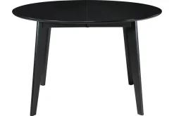 Miliboo Design-Esstisch rund ausziehbar Schwarz L120-150 LEENA* Ausziehtische