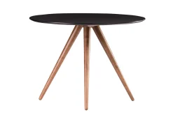 Miliboo Design-Esstisch rund Nussbaum und Schwarz D106 WALFORD* Esstische