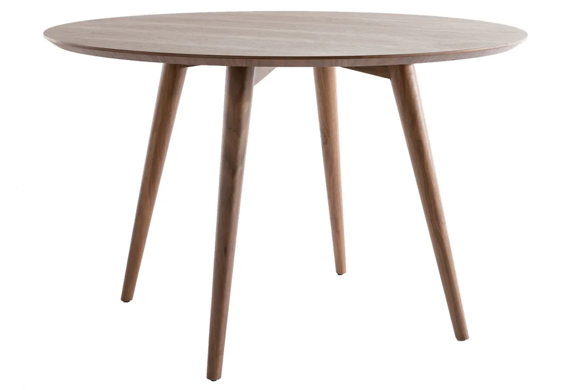 Miliboo Design-Esstisch rund Nussbaum D120 LIVIA* Esstische
