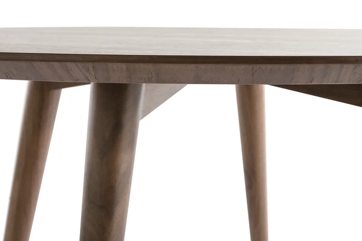 Miliboo Design-Esstisch rund Nussbaum D120 LIVIA* Esstische
