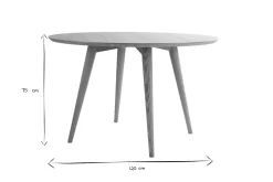 Miliboo Design-Esstisch rund Nussbaum D120 LIVIA* Esstische
