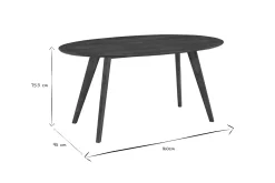 Miliboo Design-Esstisch Vintage oval Nussbaum L160 MARIK* Esstische