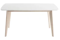 Miliboo Design-Esstisch Weiß und helles Holz L150 LEENA* Esstische