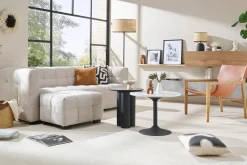 Miliboo Design-Fußstütze mit beigem Stoff im Samtdesign CORTO* Sitzsäcke|Sitzsäcke
