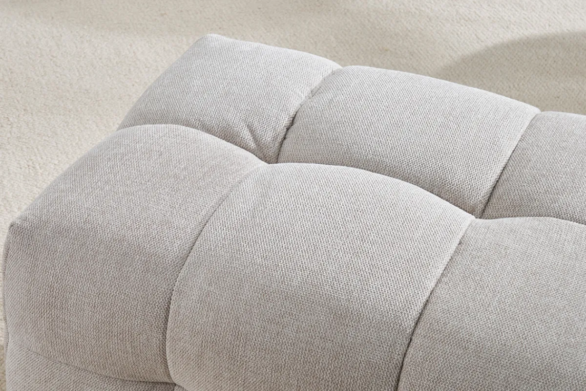 Miliboo Design-Fußstütze mit beigem Stoff im Samtdesign CORTO* Sitzsäcke|Sitzsäcke