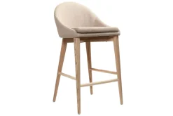 Miliboo Design-Hochstuhl Holz Polyester Beige SHANA* Barhocker
