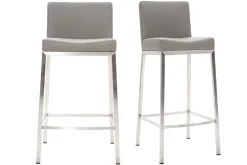 Miliboo Design-Hocker 66 cm Grau 2er-Set EPSILON* Barhocker