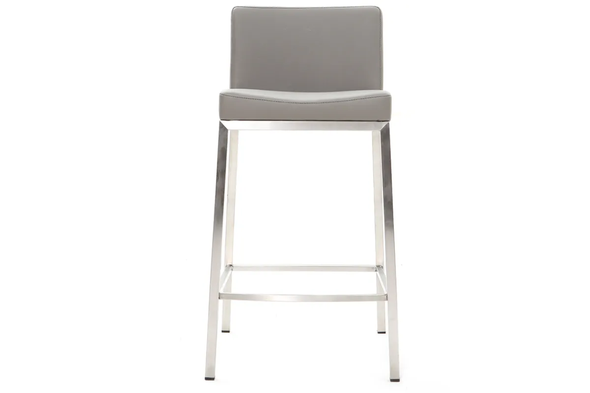 Miliboo Design-Hocker 66 cm Grau 2er-Set EPSILON* Barhocker