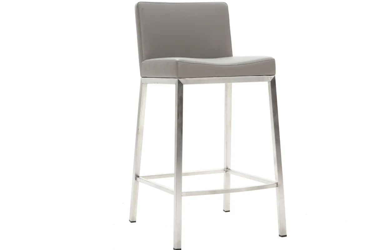 Miliboo Design-Hocker 66 cm Grau 2er-Set EPSILON* Barhocker