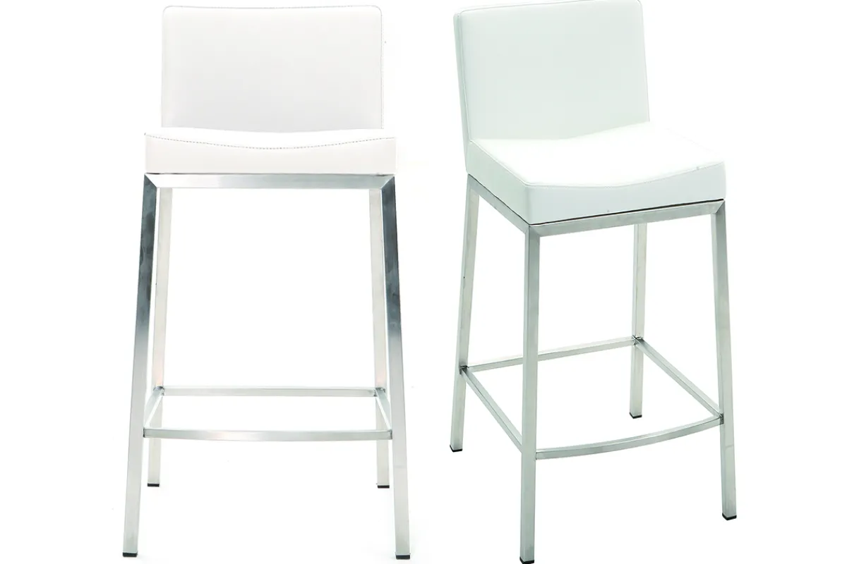 Miliboo Design-Hocker 66 cm Weiß 2er-Set EPSILON* Barhocker