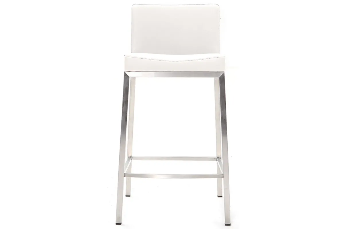 Miliboo Design-Hocker 66 cm Weiß 2er-Set EPSILON* Barhocker