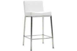 Miliboo Design-Hocker 66 cm Weiß 2er-Set EPSILON* Barhocker