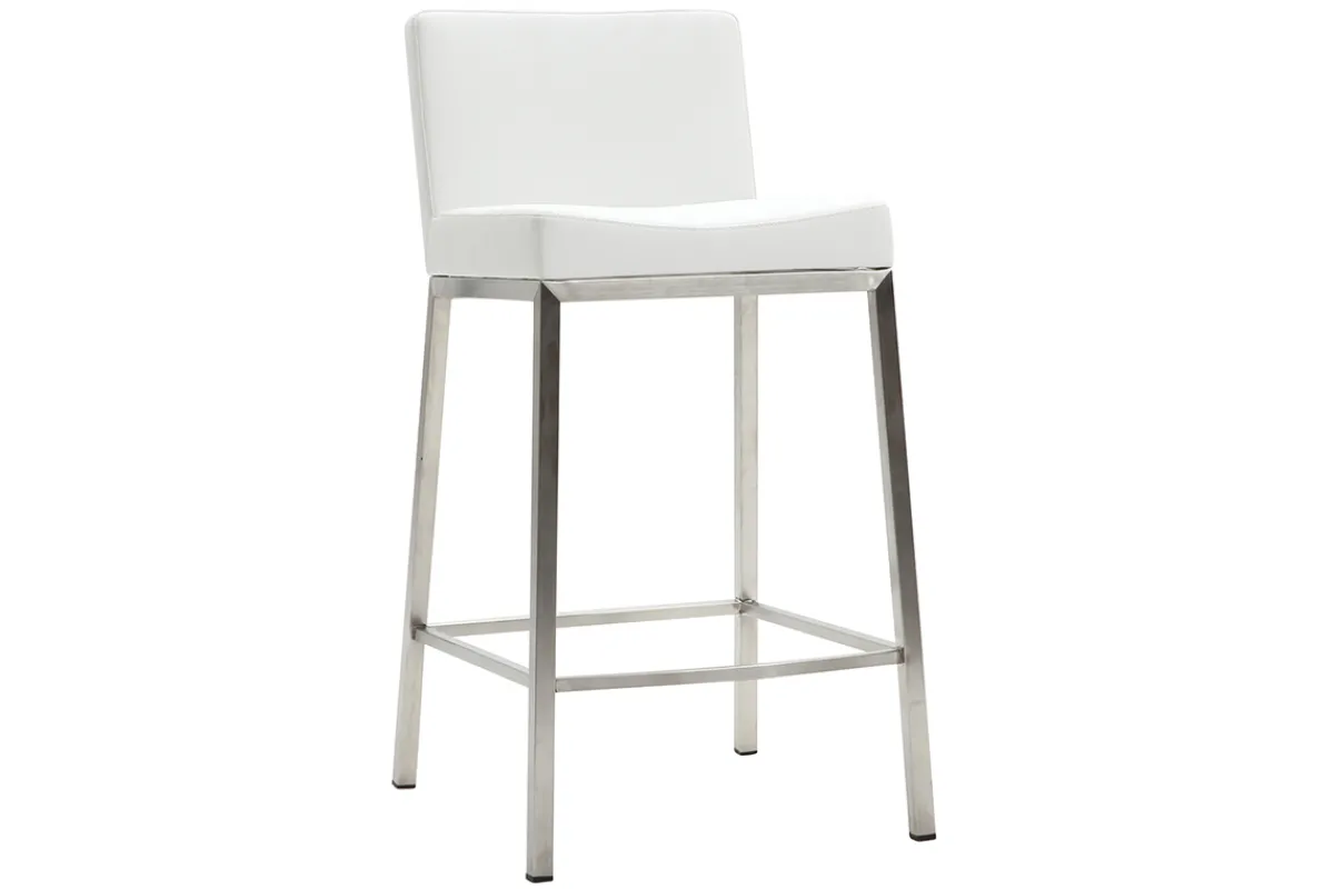 Miliboo Design-Hocker 66 cm Weiß 2er-Set EPSILON* Barhocker