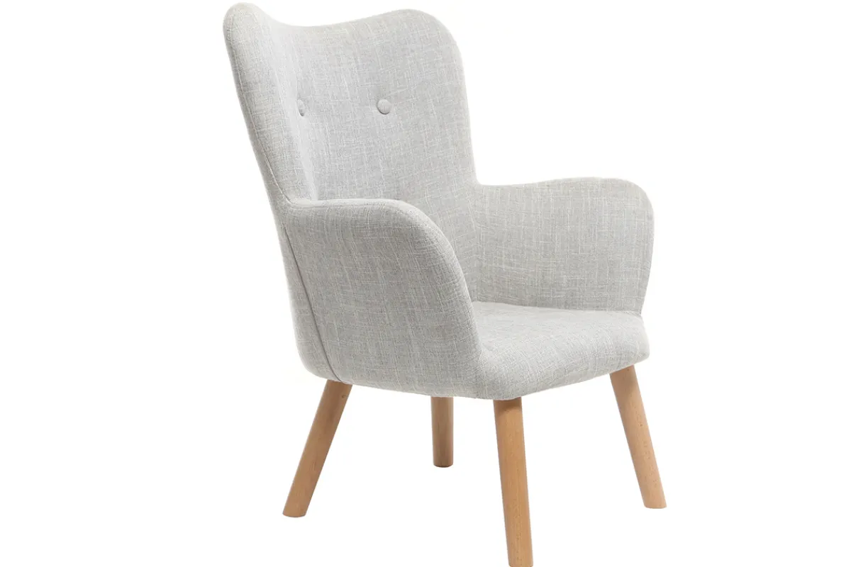 Miliboo Design-Kindersessel Hellgrau BABY BRISTOL*Kinder Kindersessel