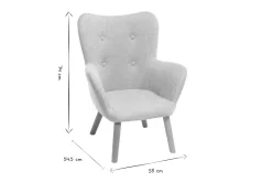 Miliboo Design-Kindersessel Hellgrau BABY BRISTOL*Kinder Kindersessel