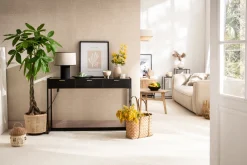 Miliboo Design-Konsole mit Schubladen schwarz und vergoldet B 115 cm AVIDAN* Konsolentische|Flurmöbel