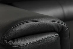 Miliboo Design-Ledersofa 3 Plätze mit Kopfstück zur Entspannung Schwarz NEVADA - Büffelleder* Ledersofas