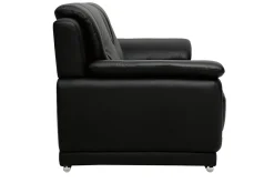 Miliboo Design-Ledersofa schwarz drei Plätze Büffelleder TAMARA* Ledersofas