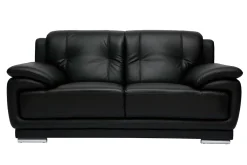 Miliboo Design-Ledersofa schwarz zwei Plätze Büffelleder TAMARA* Ledersofas