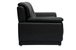 Miliboo Design-Ledersofa schwarz zwei Plätze Büffelleder TAMARA* Ledersofas