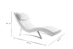 Miliboo Design-Liegestuhl Weiß MONACO* Relaxsessel|Sessel