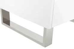 Miliboo Design-Nachttische weiß lackiert mit verchromtem Metall B45 cm (2er-Set) HALIFAX* Nachttische