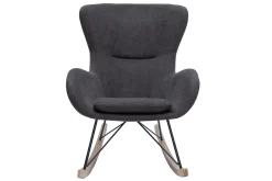 Miliboo Design-Schaukelstuhl grauer Stoff mit Samteffekt ESKUA* Design-sessel|Schaukelstühle