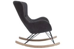 Miliboo Design-Schaukelstuhl grauer Stoff mit Samteffekt ESKUA* Design-sessel|Schaukelstühle