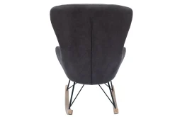 Miliboo Design-Schaukelstuhl grauer Stoff mit Samteffekt ESKUA* Design-sessel|Schaukelstühle