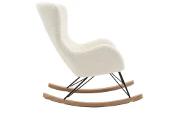 Miliboo Design-Schaukelstuhl Lammfell-Optik weiß ESKUA* Design-sessel|Schaukelstühle