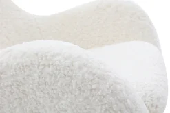 Miliboo Design-Schaukelstuhl Lammfell-Optik weiß ESKUA* Design-sessel|Schaukelstühle
