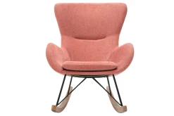 Miliboo Design-Schaukelstuhl Samteffekt Terrakotta-Muster ESKUA* Schaukelstühle|Sessel