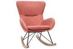 Miliboo Design-Schaukelstuhl Samteffekt Terrakotta-Muster ESKUA* Schaukelstühle|Sessel