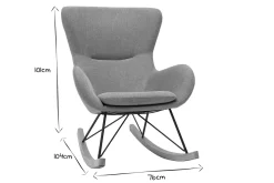 Miliboo Design-Schaukelstuhl Samteffekt Terrakotta-Muster ESKUA* Schaukelstühle|Sessel