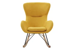 Miliboo Design-Schaukelstuhl Samteffekt senfgelb ESKUA* Design-sessel|Schaukelstühle