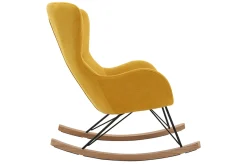 Miliboo Design-Schaukelstuhl Samteffekt senfgelb ESKUA* Design-sessel|Schaukelstühle