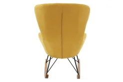 Miliboo Design-Schaukelstuhl Samteffekt senfgelb ESKUA* Design-sessel|Schaukelstühle