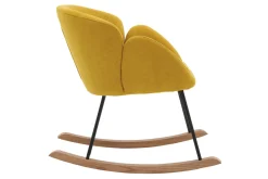 Miliboo Design-Schaukelstuhl Samteffekt Senfgelb RHAPSODY* Design-sessel|Schaukelstühle