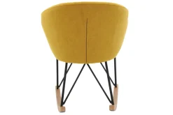 Miliboo Design-Schaukelstuhl Samteffekt Senfgelb RHAPSODY* Design-sessel|Schaukelstühle