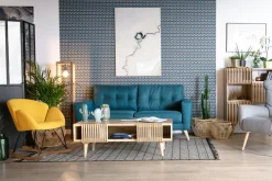 Miliboo Design-Schaukelstuhl Samteffekt Senfgelb RHAPSODY* Design-sessel|Schaukelstühle