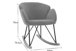 Miliboo Design-Schaukelstuhl Samteffekt Senfgelb RHAPSODY* Design-sessel|Schaukelstühle