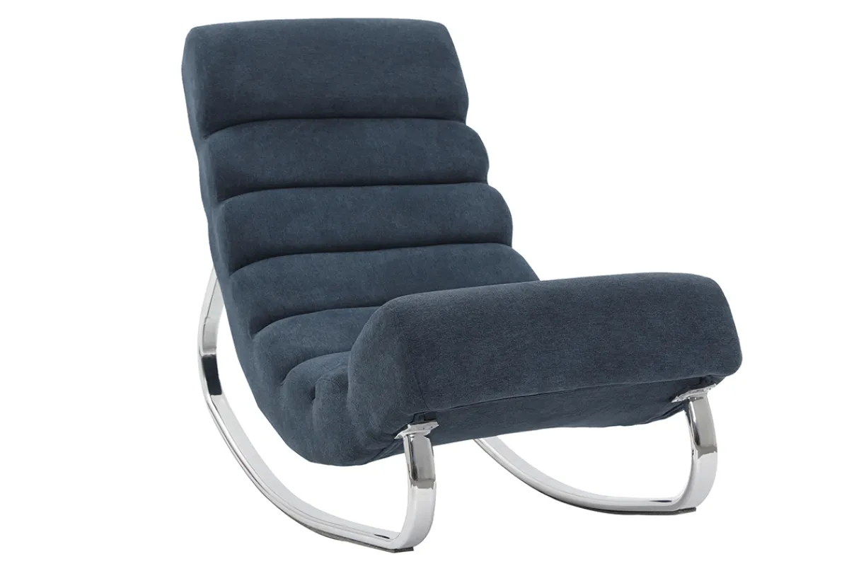 Miliboo Design-Schaukelstuhl Stoff Hellgrau TAYLOR* Schaukelstühle|Sessel