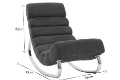 Miliboo Design-Schaukelstuhl Stoff Hellgrau TAYLOR* Schaukelstühle|Sessel