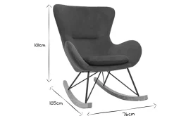 Miliboo Design-Schaukelstuhl Velours grün ESKUA* Schaukelstühle|Sessel