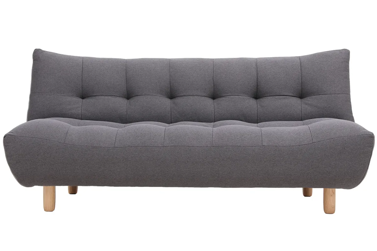 Miliboo Design-Schlafsofa skandinavisch Dunkelgrau und Eiche YUMI* Schlafsofas