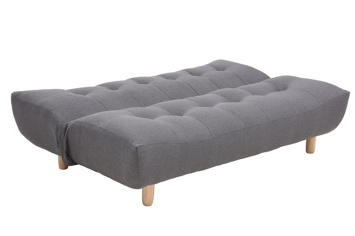 Miliboo Design-Schlafsofa skandinavisch Dunkelgrau und Eiche YUMI* Schlafsofas