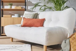 Miliboo Design-Schlafsofa skandinavisch Dunkelgrau und Eiche YUMI* Schlafsofas
