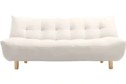 Miliboo Design-Schlafsofa skandinavisch Beige und Eiche YUMI* Schlafsofas